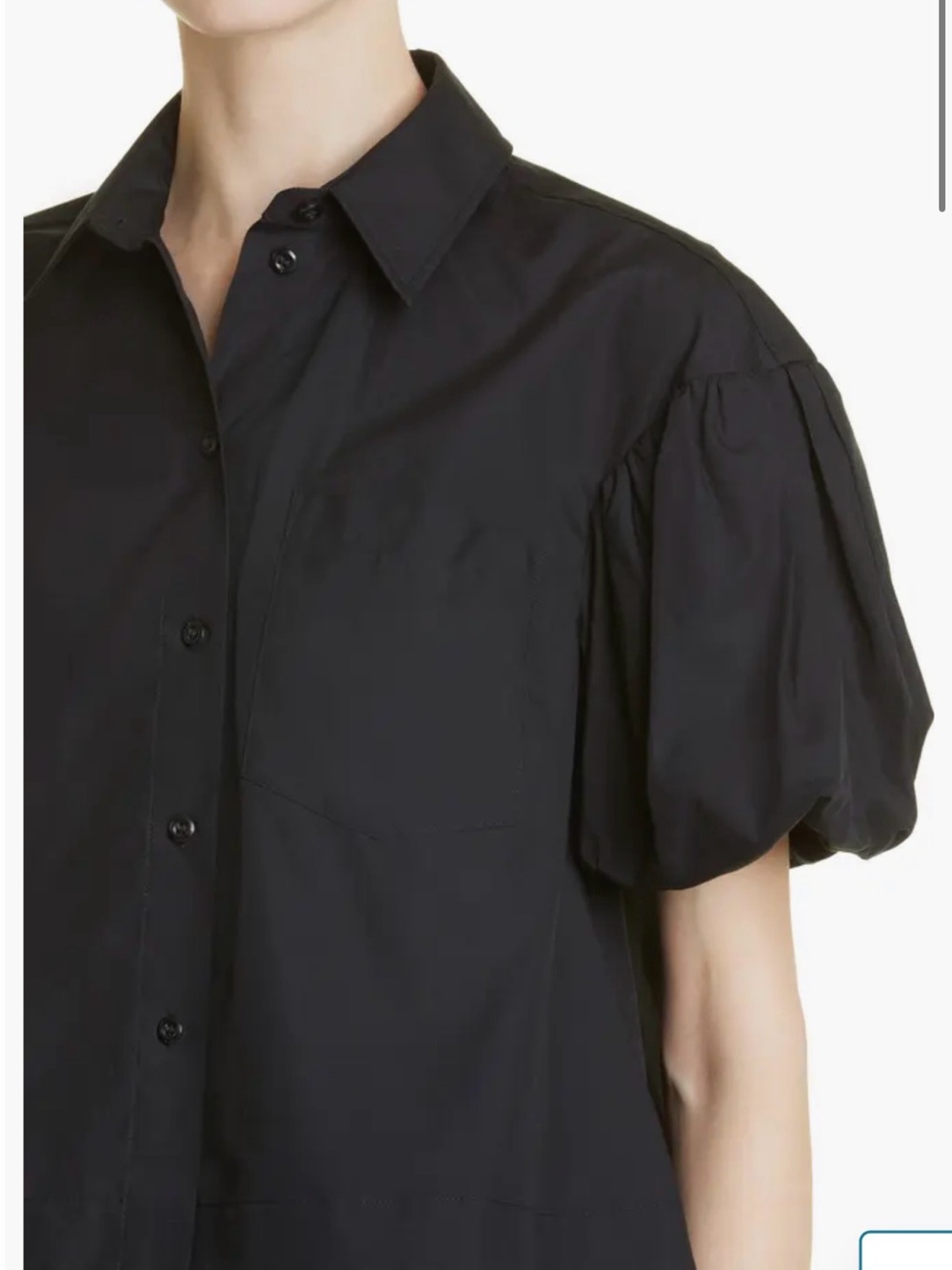 Simone Rocha Black Puff-Sleeve Button Down Shirt - Picture 5 of 12
